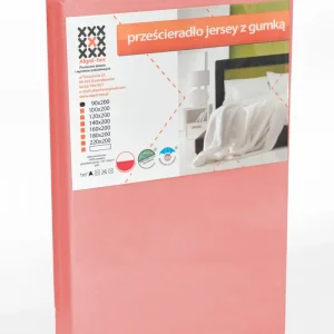 Prześcieradło jersey z gumką łosoś
