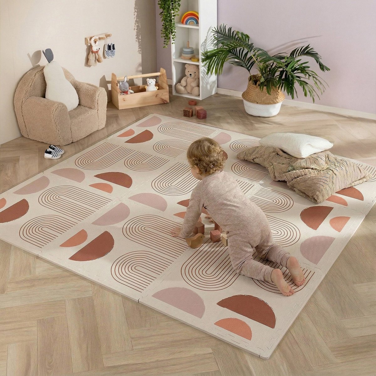 Mata piankowa Puzzle - Alfie XL Arches Kremowa/Kolorowa - obrazek 2